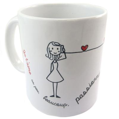 [P8517] - Ceramic Mug 'Messages' (I Love You a Little - a Lot - Passionately... Madly!)