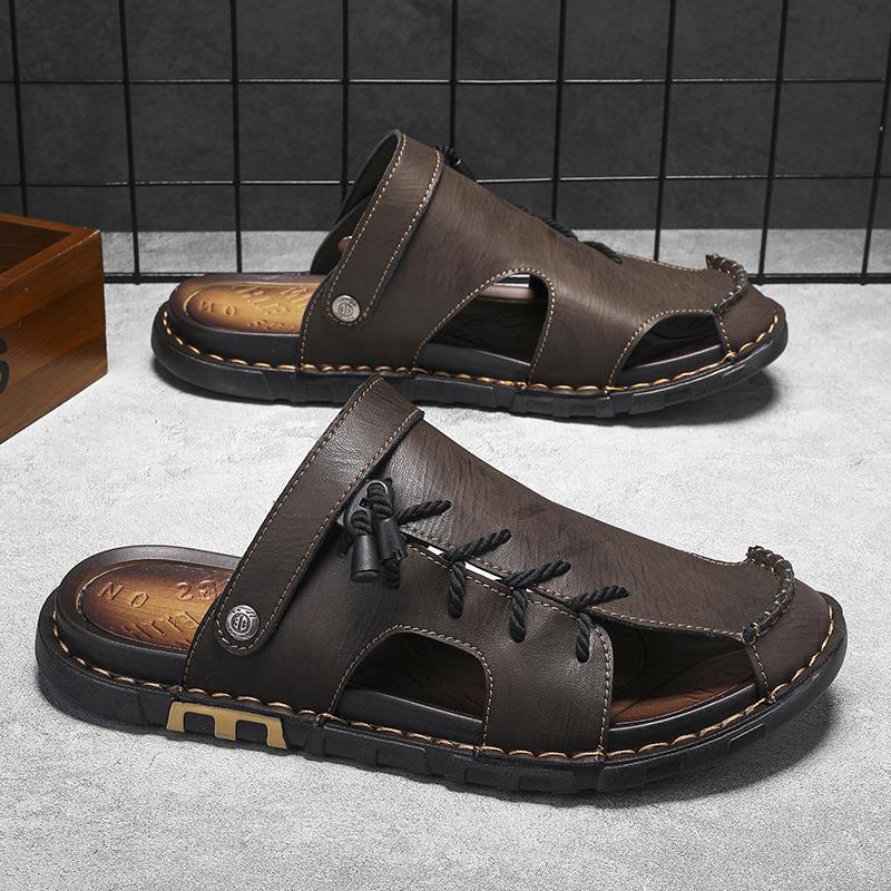 Fashion CYYTL Mens Slippers Casual Summer Shoes Beach Sandals Outdoor Slides Leather Walking Comfort Luxury Designer Fashion Lightweight