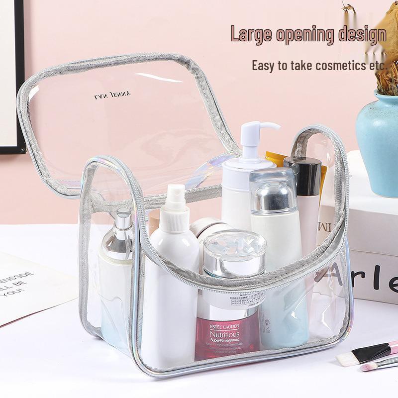 Large Clear PVC Makeup Bag - Waterproof Toiletry Storage Handbag