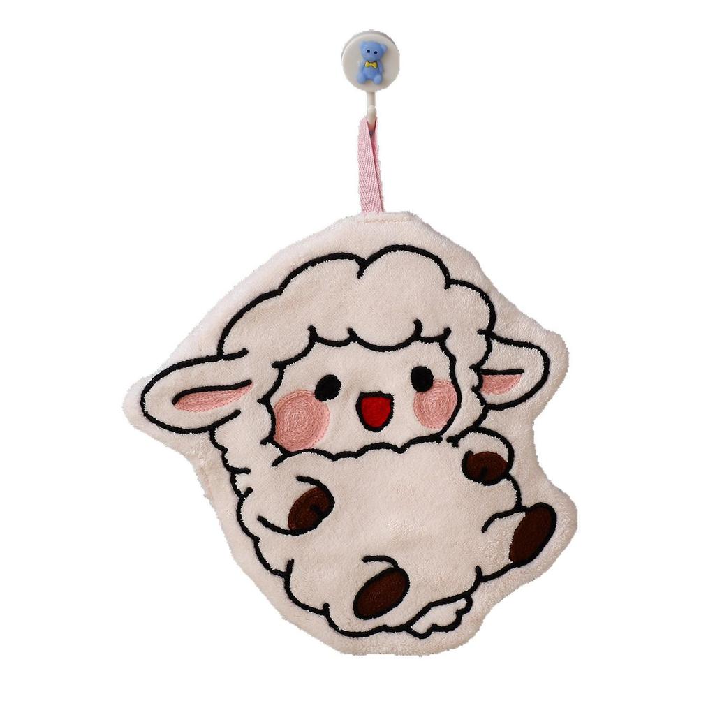 Adorable Lamb Hanging Hand Towel - Fun Household Cloth for Kitchen & Bathroom, Perfect for Kids