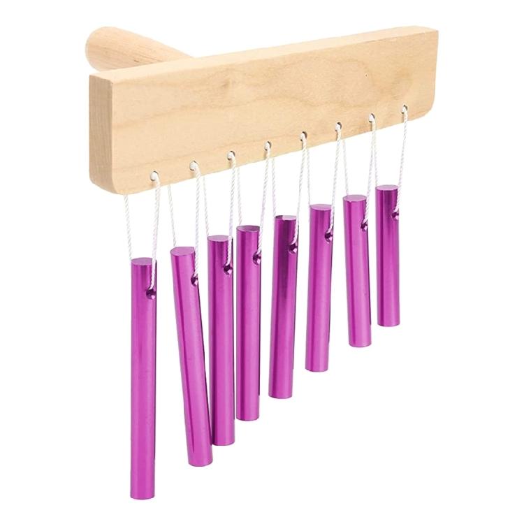 Hand Held Bar Chime Percussion Bells for Kids Toy 8 Tone Hand Bells with Knocker