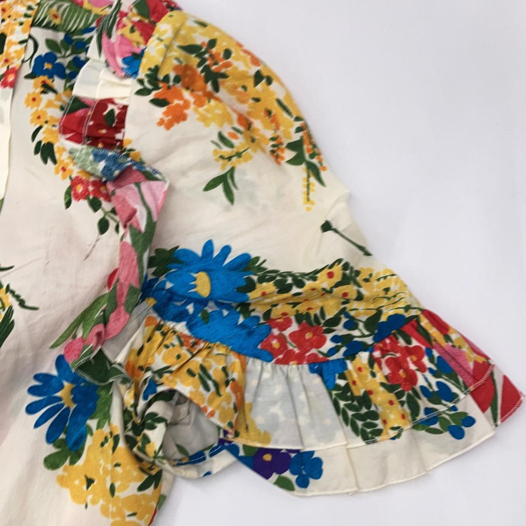 GUCCI 453982 16 Ivory Flower Print Pearl Button Shirt Dress dress 38 multicolorUsed