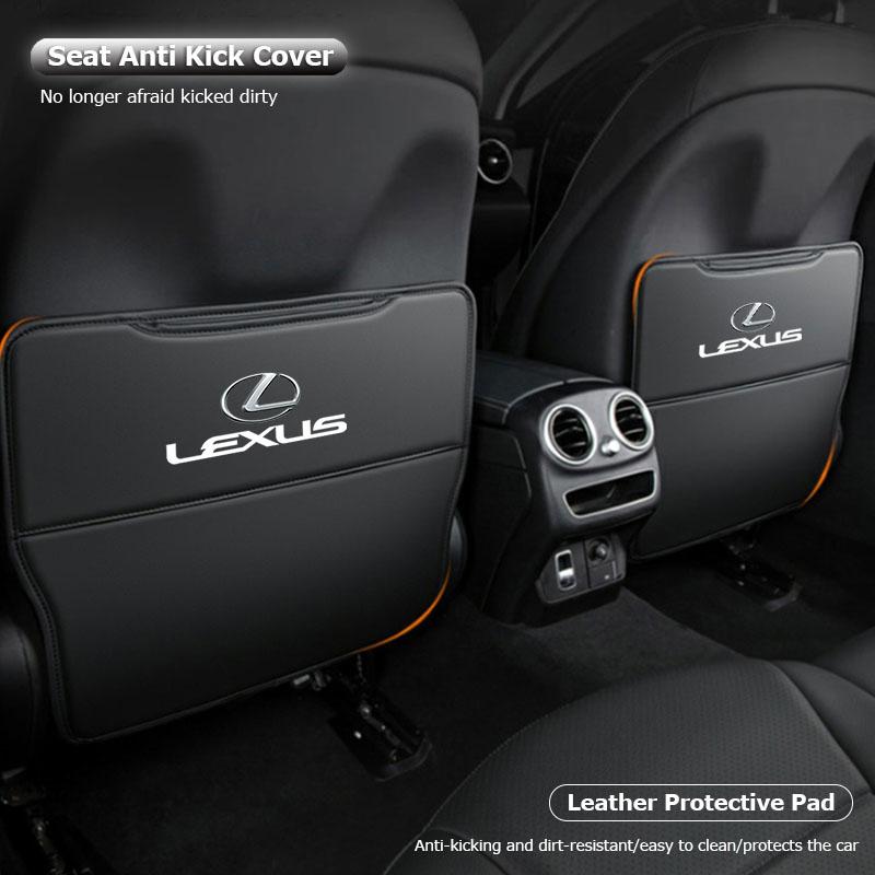 PEOB7 Car Seat Back Anti Kick Cover Pad Leather Protector Mat Tire Valve Cap For Lexus F Sport ES LM GS IS NX RX LX IS250 IS430 RX300