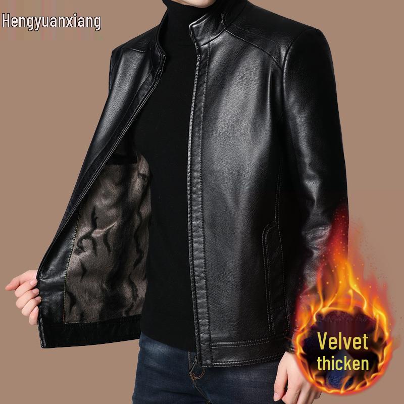 Herren Echtlammfell Lederjacke - Frühling, Herbst, Winter 2025, Lässige Oberbekleidung für Männer mittleren Alters, Perfekt für Papa.