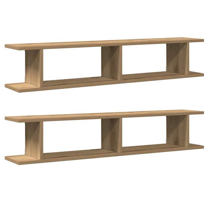 VidaXL Étagères murales 2 pcs chêne artisanal 105x18x20 cm, étagère flottante, étagère de buanderie, étagère pour CD, 856603