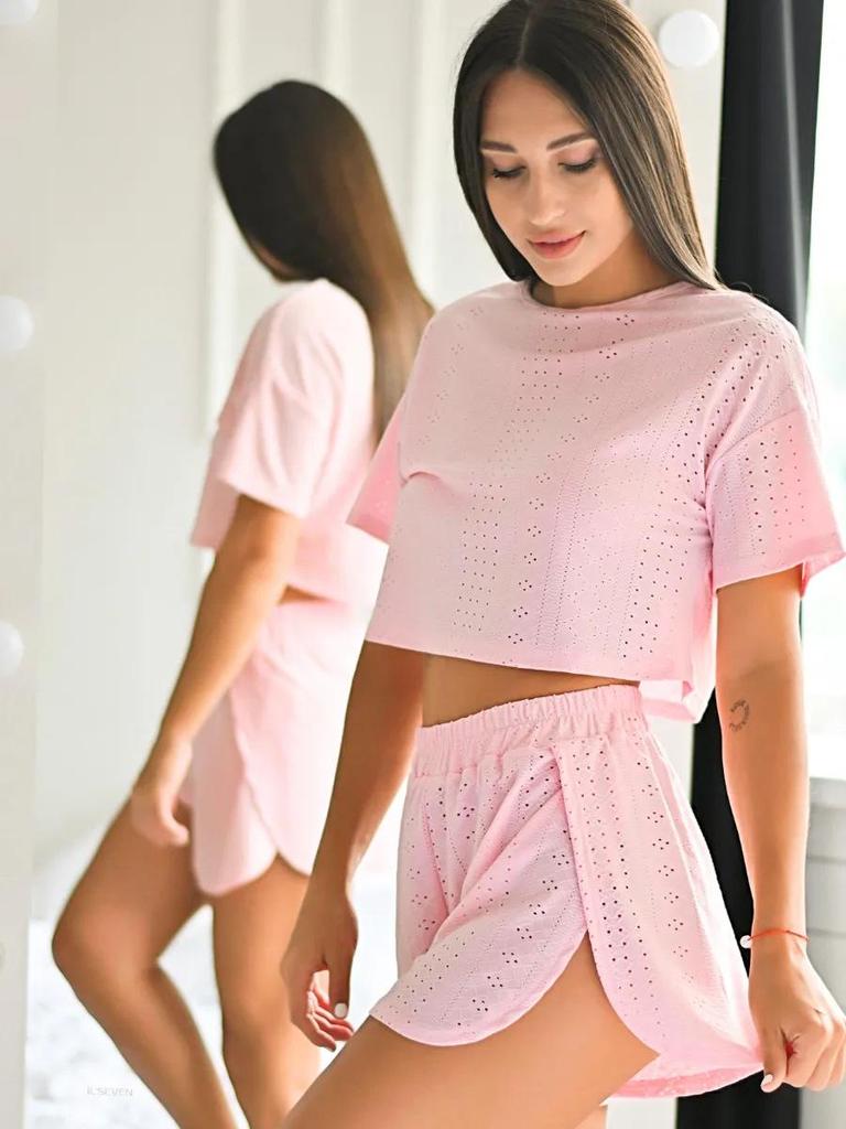 Summer Comfort Loose White Short Sleeve Pajama Set - Two-Piece Home Wear