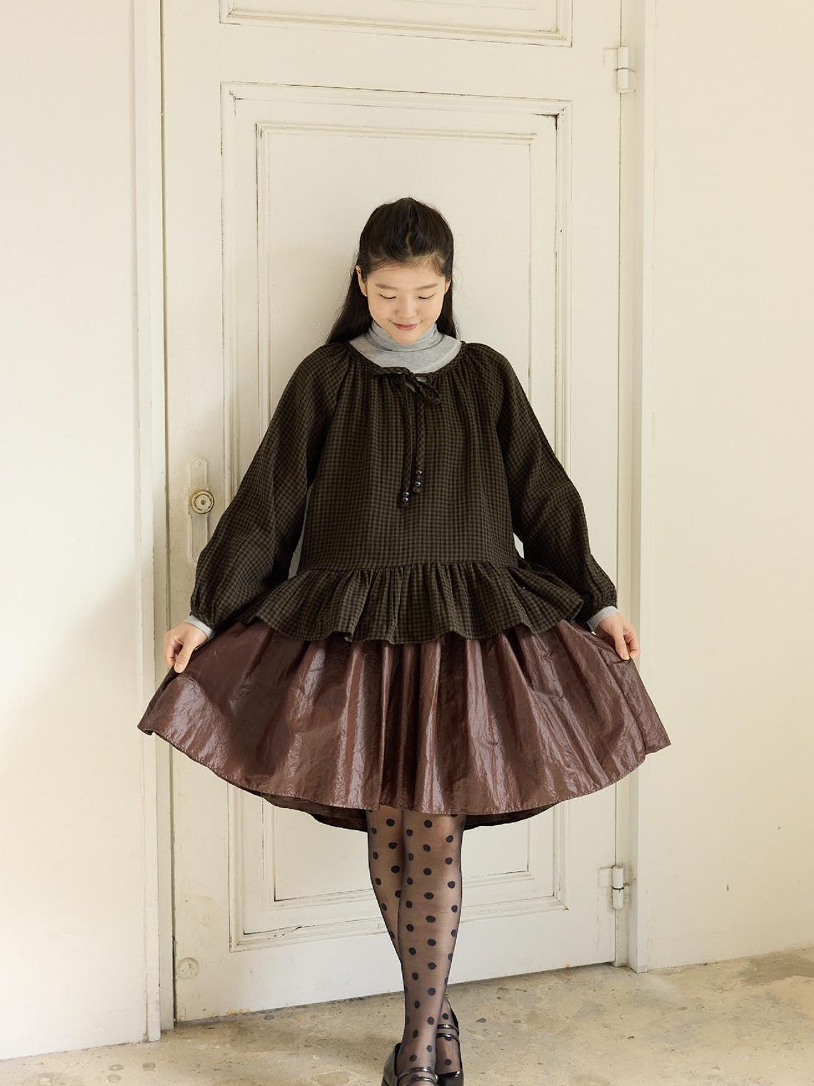 Colosins Check Woodball Blouse Checked Green Green