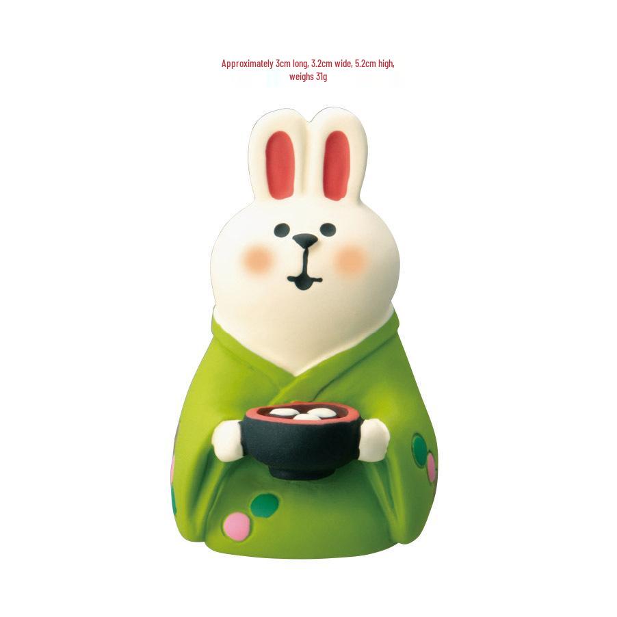 Japanese Style Rabbit Cat Figurine Blind Box - Trendy Resin Decorative Ornament