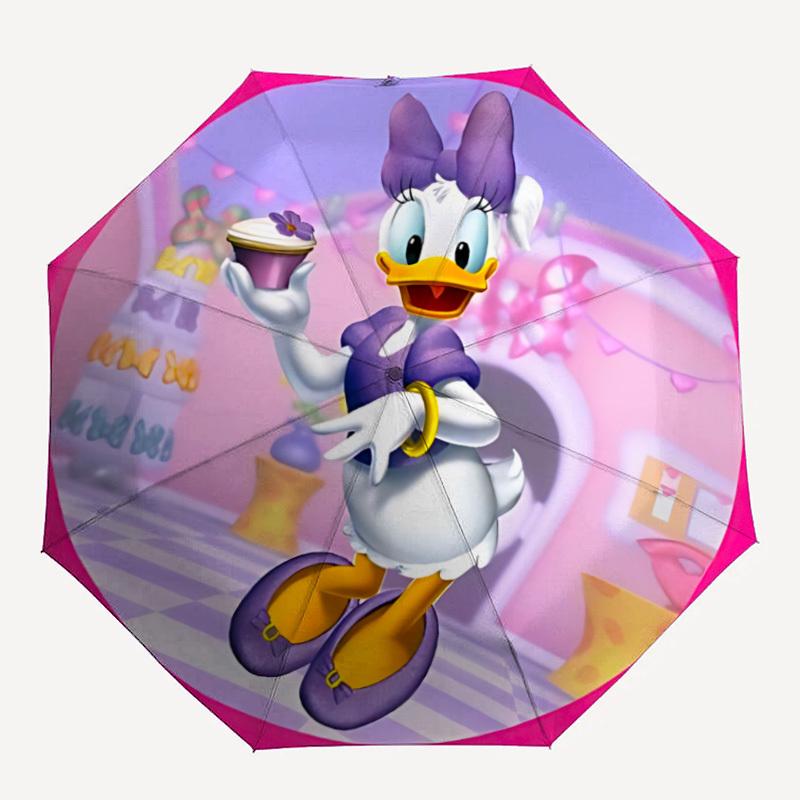 

1pc Daisy Duck Automatic Folding Umbrella, 8-Rib Portable & Foldable Design, All-Season Use, Highqualityy0722085