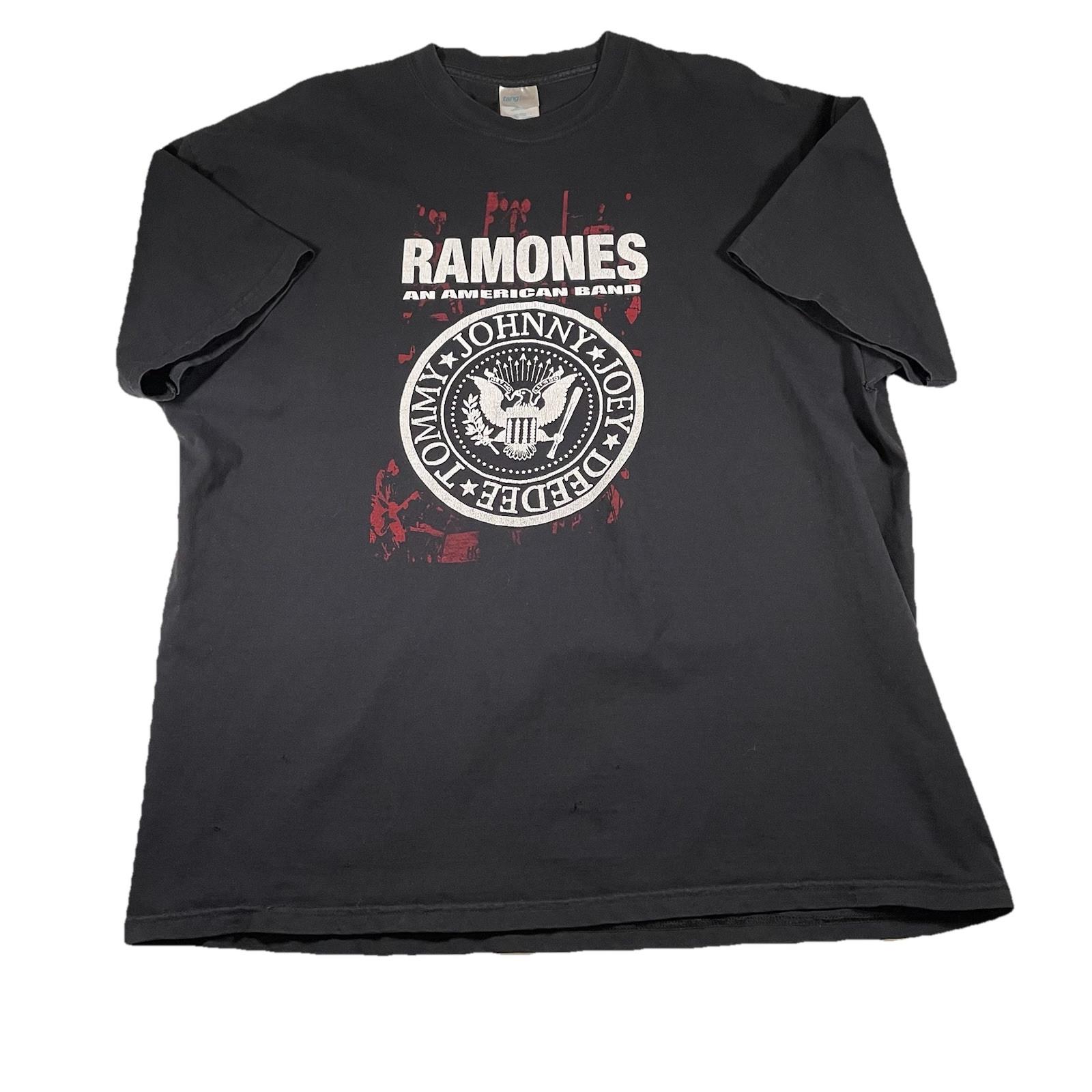 Vtg Y2K The Ramones T 2XL An American Band Graphic Rock Music Mens Black Unisex T-Shirt L