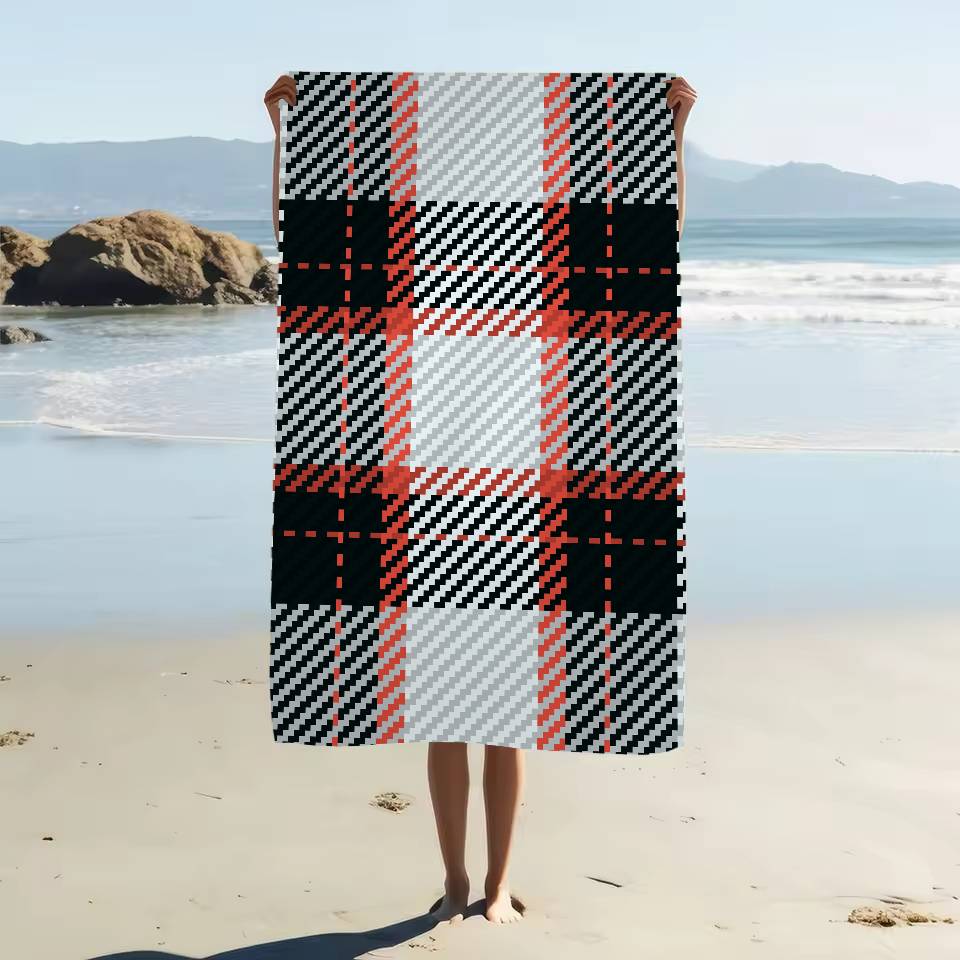 Schottischer Tartan-Print Mikrofaser Strandtuch Saugfähig Schnelltrocknend Weich Yoga Schwimmen Resort Bergsteigen Handtuch