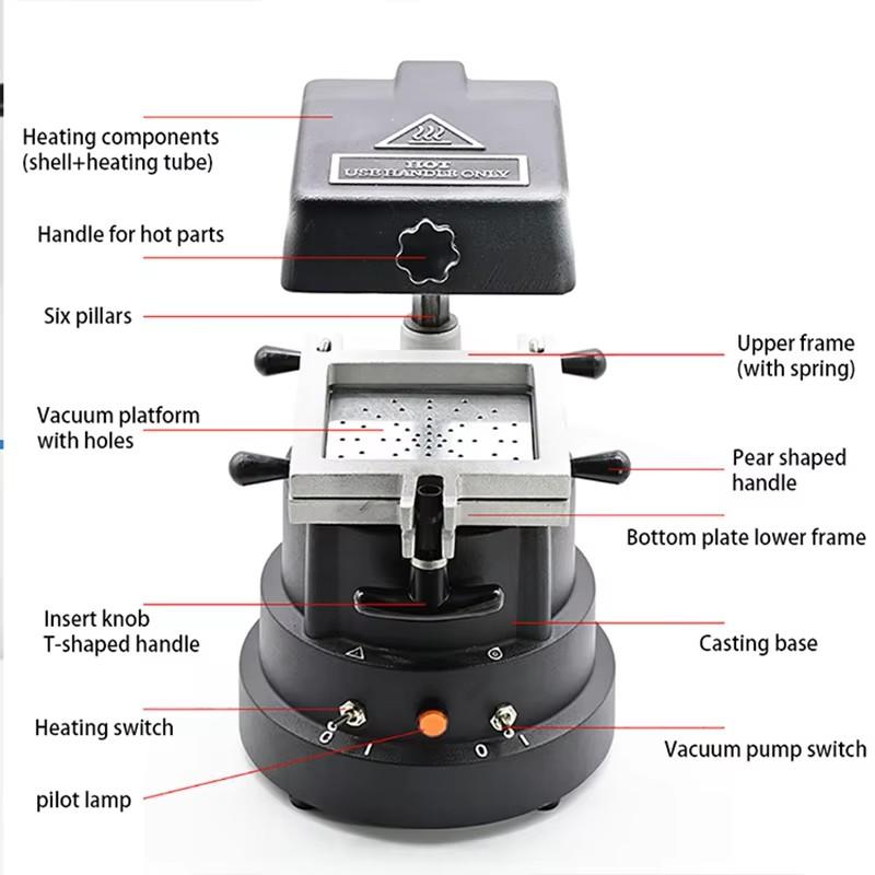 1200W Dental Lamination Machine High Power Dental Equipment Vacuum Forming Machine Dental Molding Machine Material Making Tool