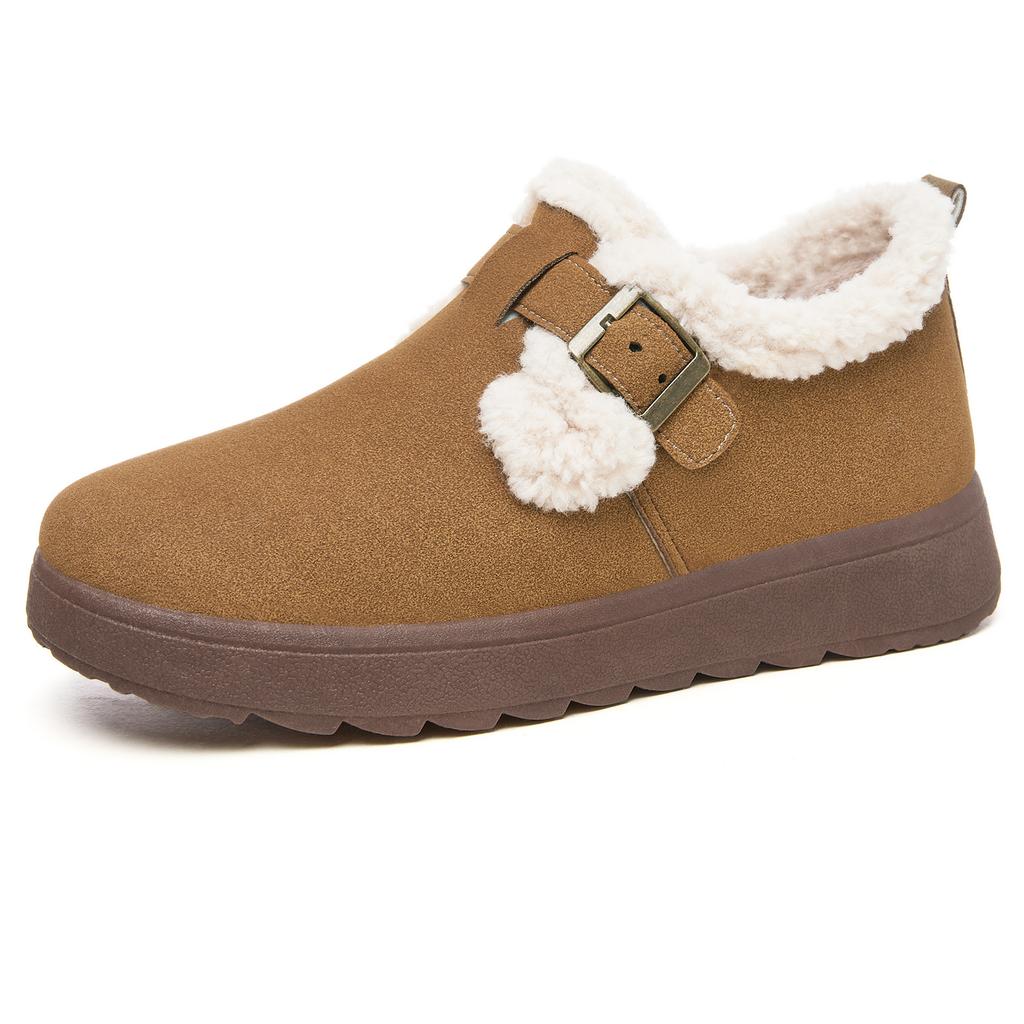 Cotton Shoes Women's Shoes New Cold-proof and Warm Snow Shoes Light Mouth Comfortable Short Boots Piled Thickened Women's Boots Soft-soled Cotton Bo
