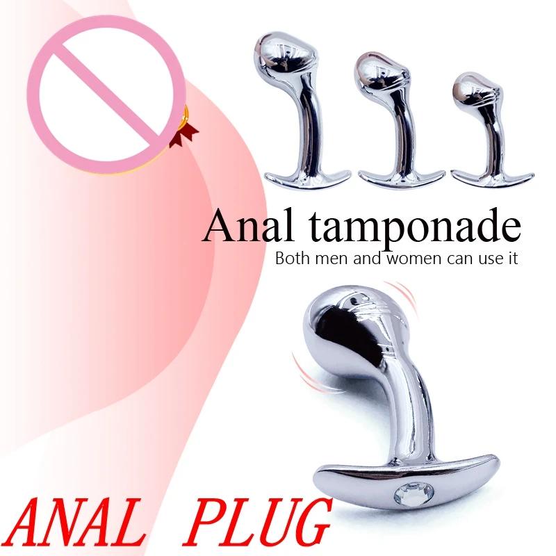 Metal Dildo Anal Plug Gem Base Butt Plug Outdoor Wear Anchor Close-fitting Design Male And Female Masturbators Adult Sex Toys