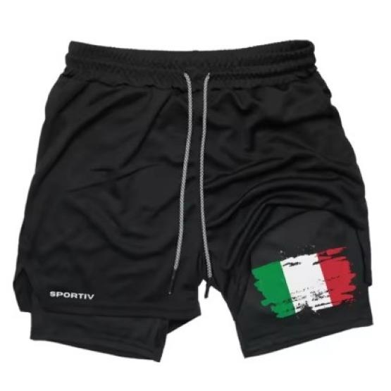 Camouflage Italy Flag Muay Thai Kick Boxing Shorts Men Women Unisex Casual Sportswear Double Layer Quick Dry Training Sport Gym Fitness Workout