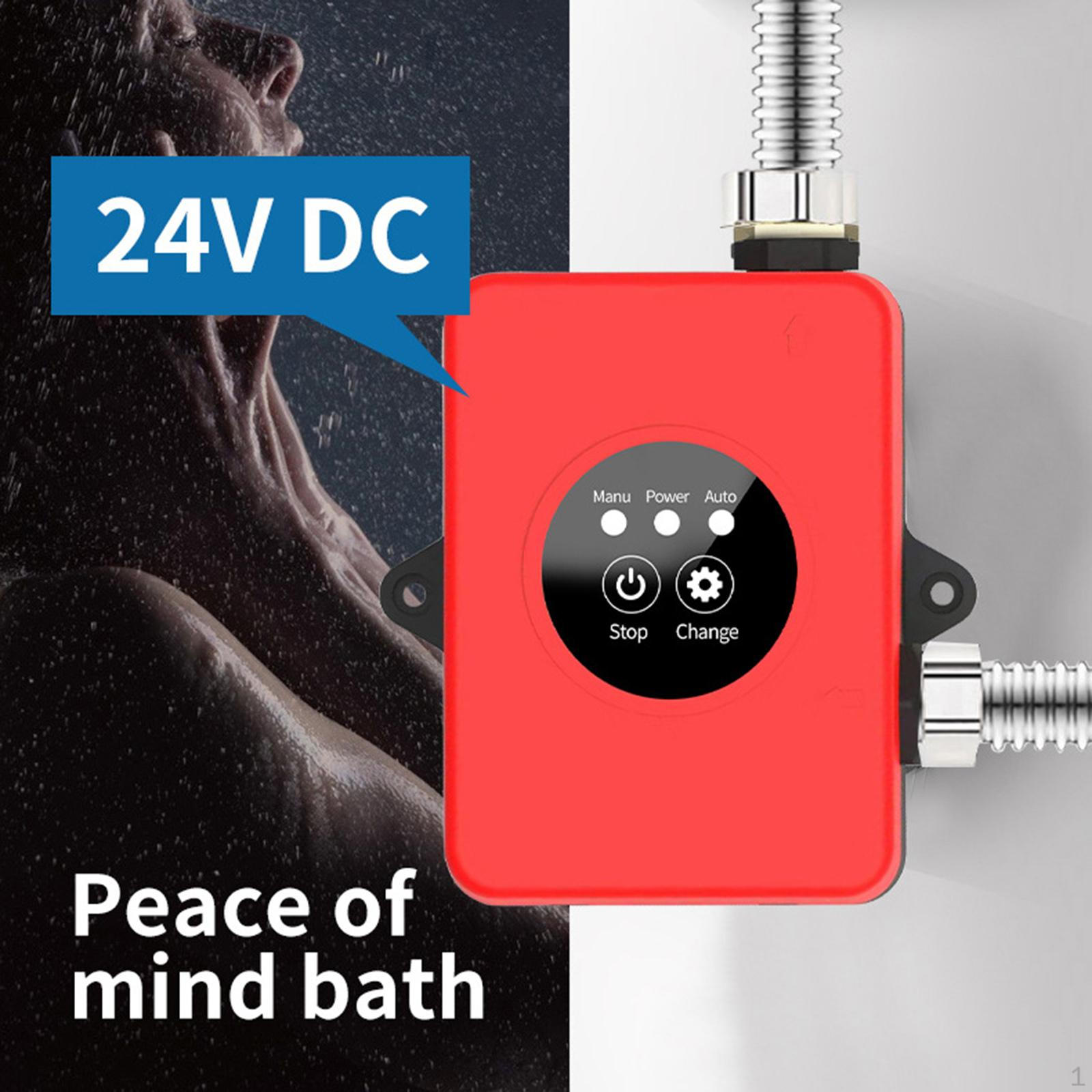 

Насос для підвищення тиску води Тихий 35 л/хв 24 В для душу у ванній кімнаті Побутовий Червоний червоний