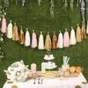 5x Seidenpapier Quasten Girlande Papier Banner Partyzubehör DIY Kits Hochzeitswimpelkette Kinderzimmerdeko Babyparty Dekoration