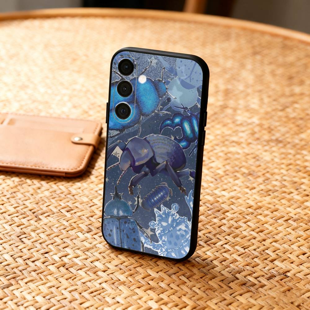 B-Biology B-Bugs And Insects Art Phone Case For Samsung  A73,72,71,A52,51,40,41,A22,A32,31,A13, Soft Black Shell