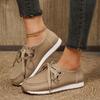 Women's Soft Leather Thick Lace-Up Casual Driving Loafers for Everyday Wear