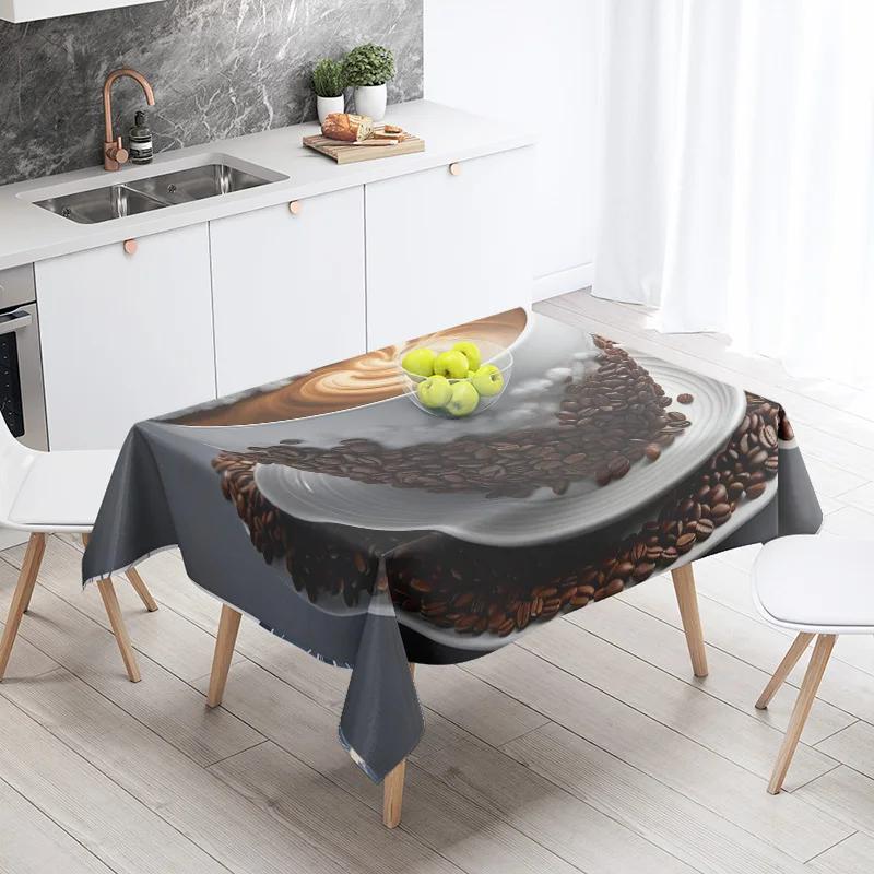Abstract Art Food Illustration Tablecloth Oil-proof Tablecloth Waterproof Picnic Fabric Nordic Home Decoration