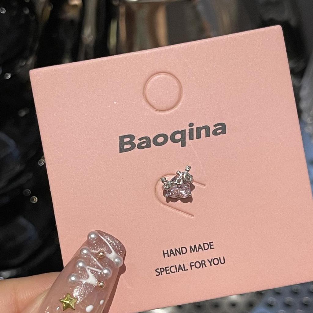 Kolekcja Kolczyków do Chrząstki ze Stali Tytanowej, Przyjaznych dla Snu, z Różowym Cyrkonem