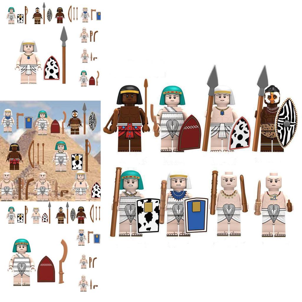 Children's Assembly Toy Intelligent And Educational Egyptian Spear Infantry Pharaoh Guard Building Blocks