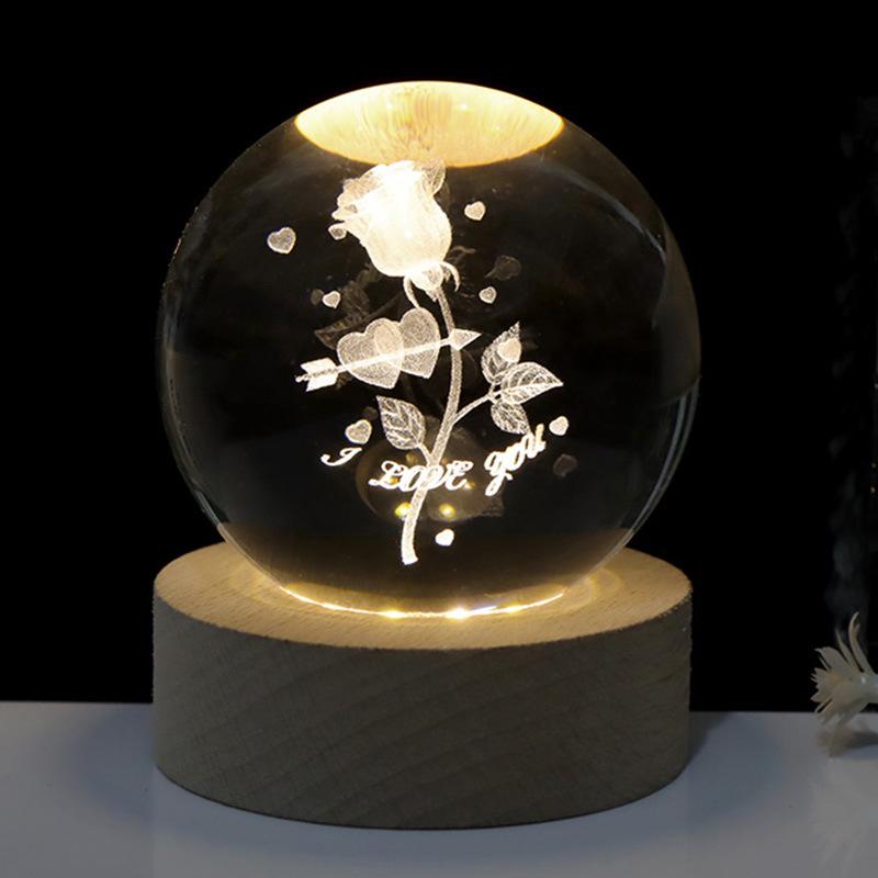 Starry Sky Crystal Ball Night Light - Creative Desktop Ornament Gift