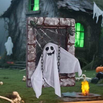 Animovaná halloweenska dekorácia Visí lebka/Duch/Tekvicový muž Vykúpený s rozsvietiacimi očami a strašidelnými zvukmi pre Dom Verandu Párty Strašidelný dom Dekor