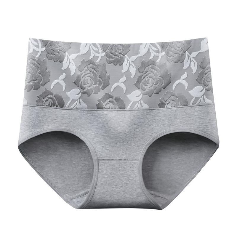 

Женские трусы большого размера на весну и осень с высокой талией, подтягивающие живот и бедра L серый