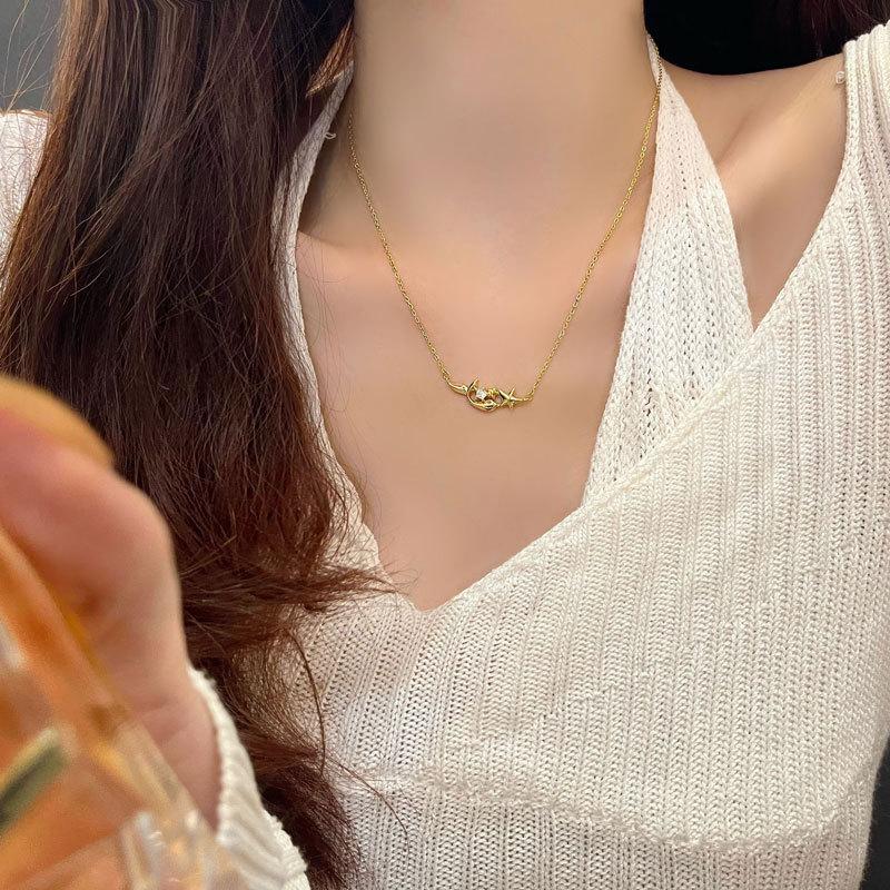 Whale Starfish Necklace Light Luxury Dreamy Niche Atmosphere Necklace Women's Trendy and Versatile