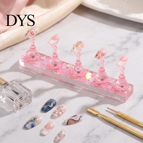 Magnetic Press-on Nail Stand False Holder with Glitter Base, for Painting Practice Base Beginner Nails Painting, Art & Display Fake