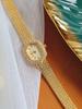 Vintage Small Dial Women's Watch Antique Diamond Retro Luxury Elegant Gifts Brass Band 18K Gold Plated High Quality