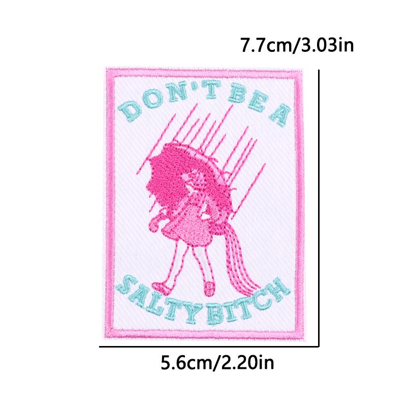 Hats Jeans Sew /Ironing Patch Square Cartoon Letter /Slogan Embroidered Diy Iron On Patches For Clothing Backpack Jackets Badges 