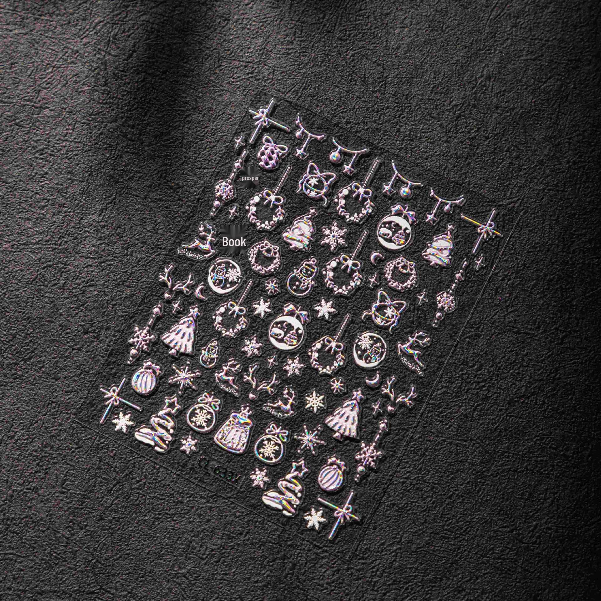 Cyansea Новогодние Наклейки для Ногтей с Оленями и Снежинками - Серия Искрящихся Праздничных Дизайнов CL-633X