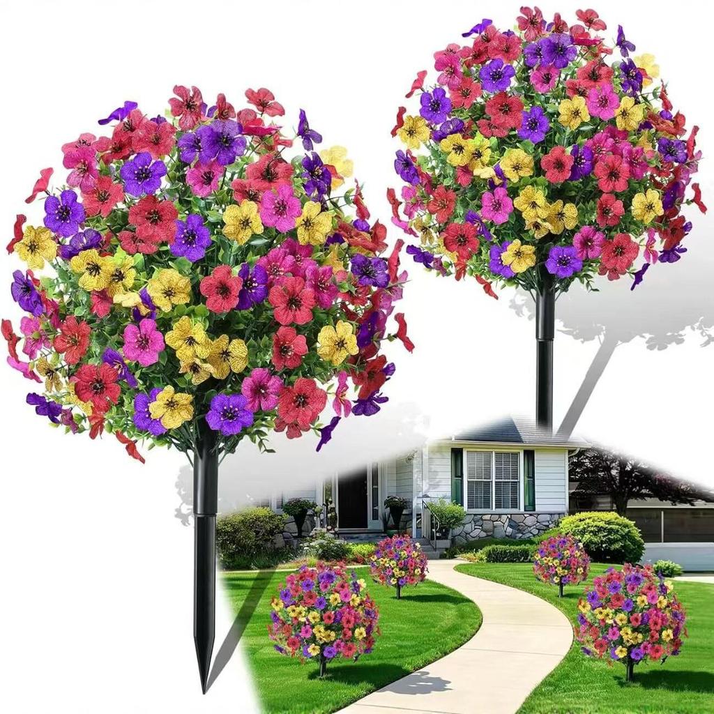 Violet Eucalyptus Artificial Flower Ground Stake for Wedding and Outdoor Decoration