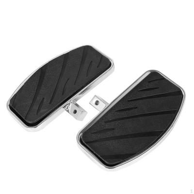 3 Pieces Motorcycle Footpeg with Mounting Bracket Wide Replacement ChromeFinished