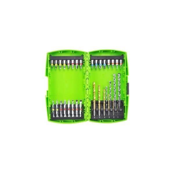Coffret de mèches et embouts - ELEM TECHNIC - 34 pièces - Titane - Acier - Vendu en pack