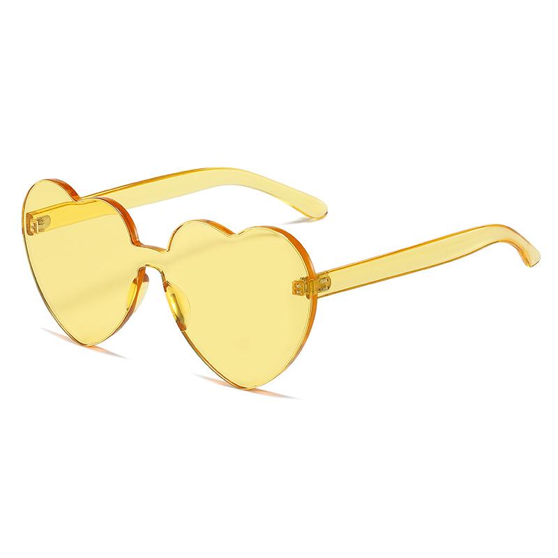 Love Sunglasses, Candy-Colored Heart-Shaped Glasses, Beach Peach Heart Sunglasses.