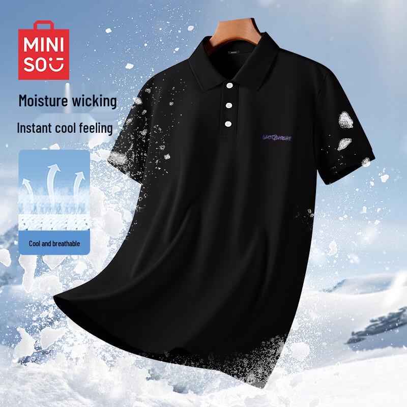 MINISO Men s Quick-Dry Antibacterial Cooling Polo Shirt L