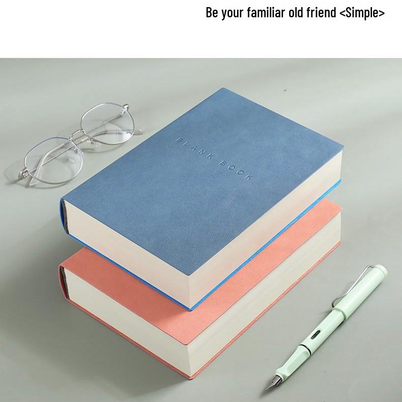 A5 PU Leather Thick Blank Notebook, 380 Pages - Ideal for Business Meetings