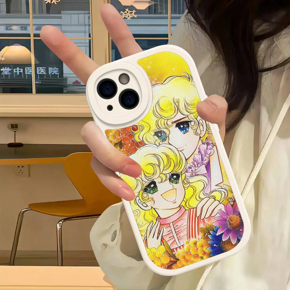 Classic C-Candy C-Candy Anime Leather Phone Case For IPhone 16 14 15 Pro Plus 13 12 11 Pro Max Silicone Cover