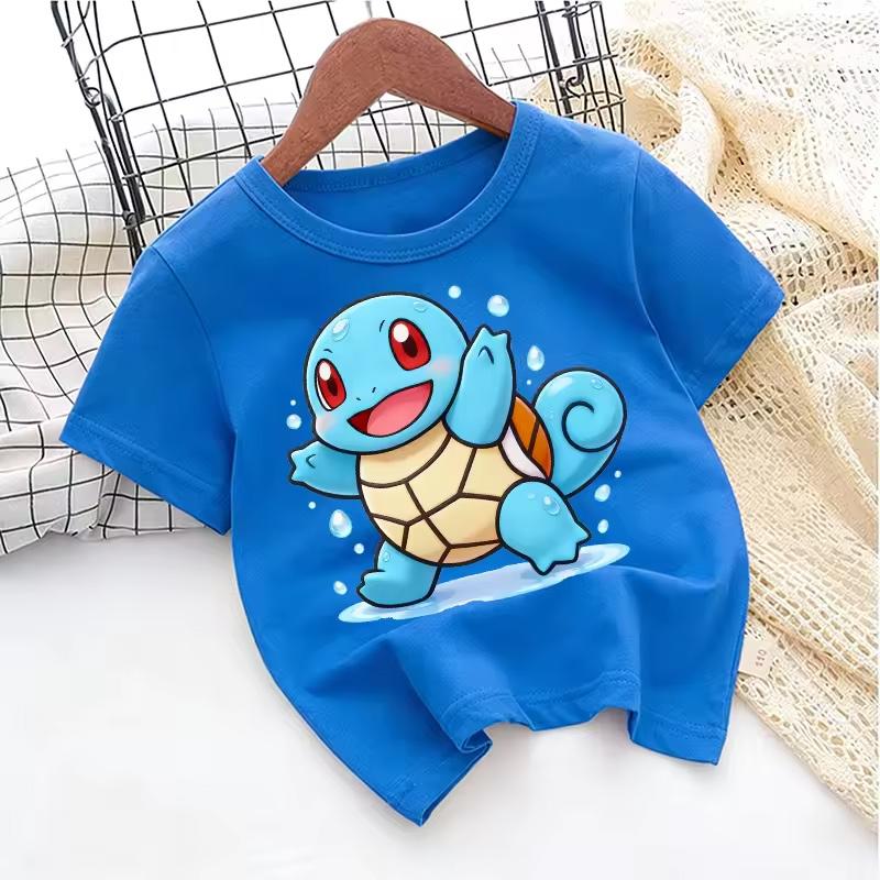 2026 Summer Pokemon Jigglypuff Print T-Shirt Cotton Loose Family Matching Tee for Kids Travel Game & Sports Y2k