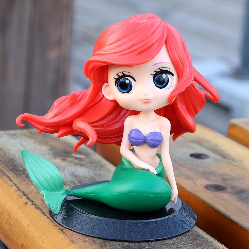 Disney Q Posket Princess Ariel 10cm Mermaid The Little Beauty Fish PVC Action Figure Model Doll Toy Cake Decoration For Kid Gift