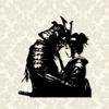 1pc Romantic Samurai Geisha Metal Wall Art Indoor Outdoor Bedroom Decor Anime Gift