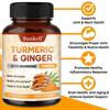 Turmeric Ginger Capsules 1950mg Contains Curcumin+Ginger+Black Pepper Extract to Protect Joint Heart and Brain Health 120 Capsules