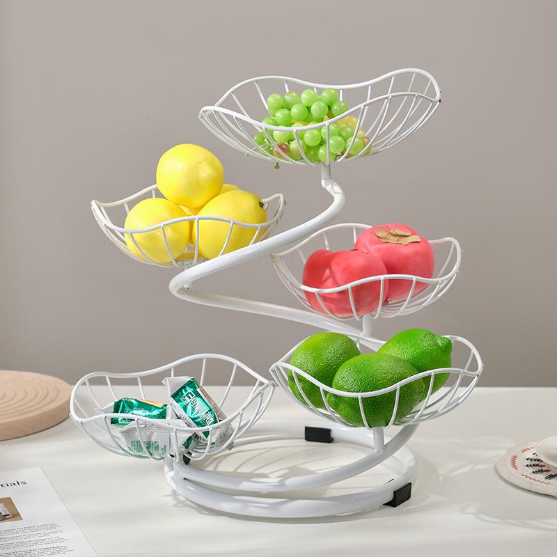 High-end Light Luxury Multi-layer Fruit Pan Rack Household Living Room Coffee Table Dried Fruit Snacks Placed Exquisite Atmospheric Fruit Basket