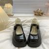 Simple Lolita Shoes Platform Heels Mary Jane Shoes Black Platform Shoes Student College Sweet Medium Heel Women's Single Shoes