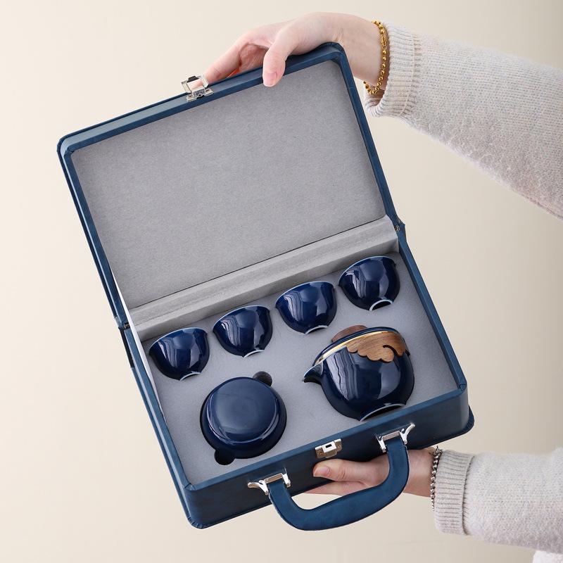 Handheld Pot Portable Travel Tea Set Business Enterprise Bank Real Estate Festival Gift Set