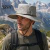 Unisex Foldable Summer Hat Wide Brim Bucket Hat  UV Protection Sun Waterproof Quick Dry Fishing Adjustable Windproof Cap with Wind Lanyard &