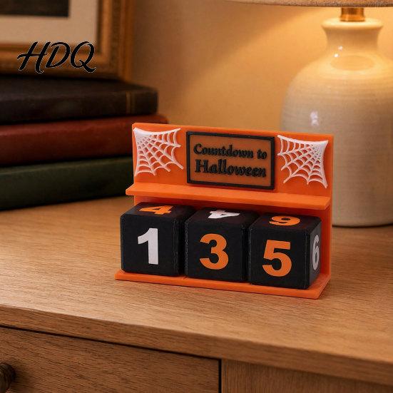 Halloween Umhang Dekor Countdown Kalender Block 3D Gedruckter Adventskalender Gruselig Täglich